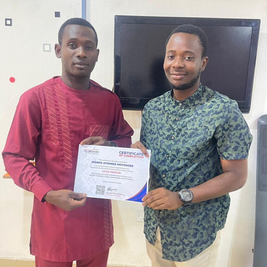 KDALinks Tech Academy -UI UX Design Course 2 in Ibadan