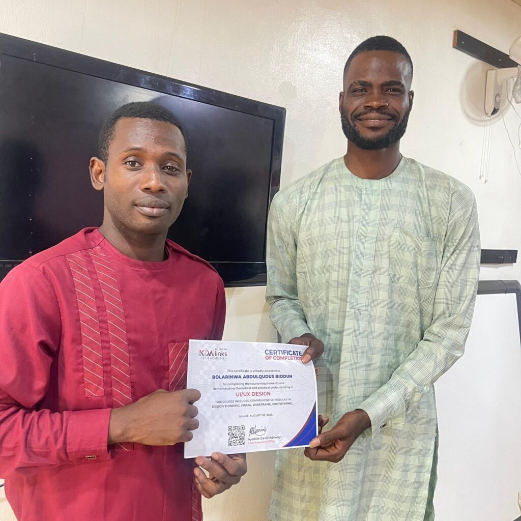 KDALinks Tech Academy - UI UX Design Course 3 in Ibadan